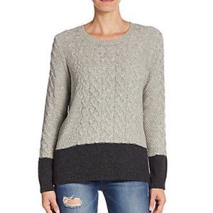 Vince Colorblock Cable-Knit Yak & Wool Sweater